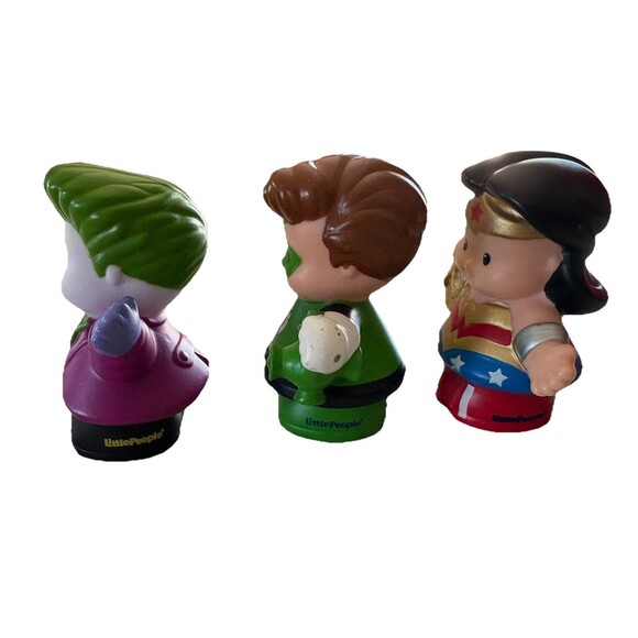 Fisher Price Little People DC Comics Lot Of 3 Wonder Woman, Green Lantern, Joker - Picture 2 of 8